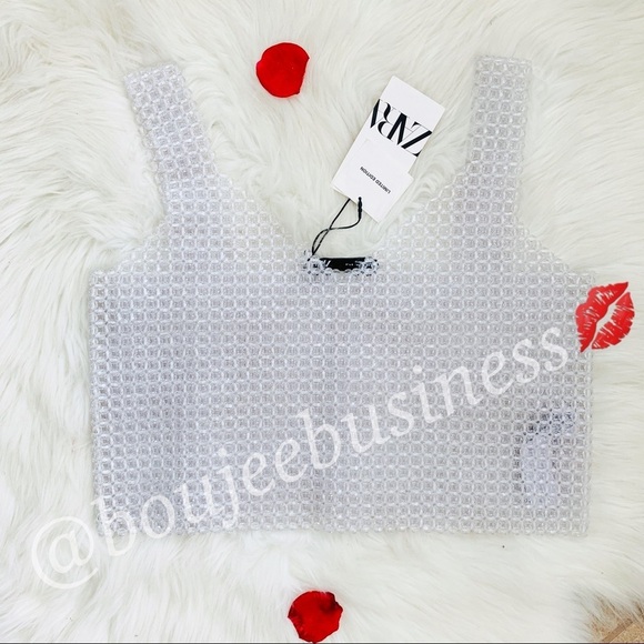 ZARA Limited Edition Beaded Top - Picture 8 of 8